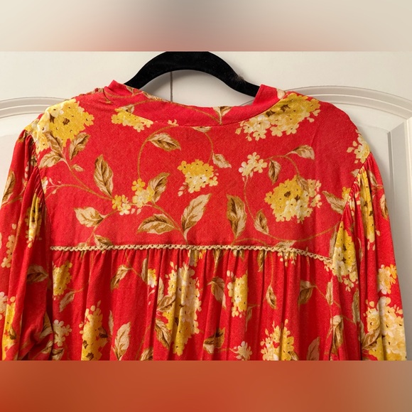 Anthropologie BI-NK Stephanie V-Neck Balloon Sleeve Top - Picture 7 of 9